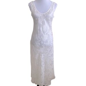 Vintage Victoria's Secret Off White Sheer Floral Sleeveless Chemise Nightgown